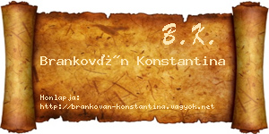 Brankován Konstantina névjegykártya